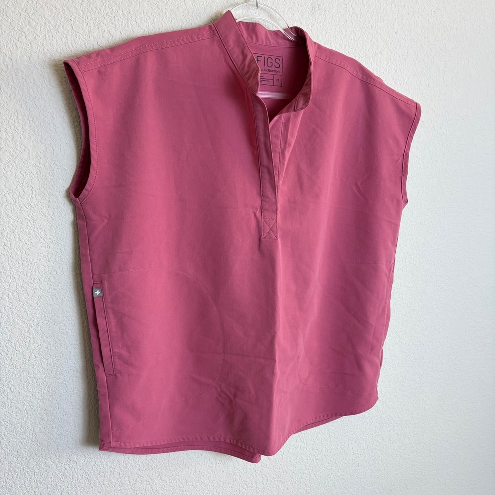 FIGS Technical Collection Pink Sleeveless Scrub Top WXXSW1003 Womens Medium - Picture 2 of 7